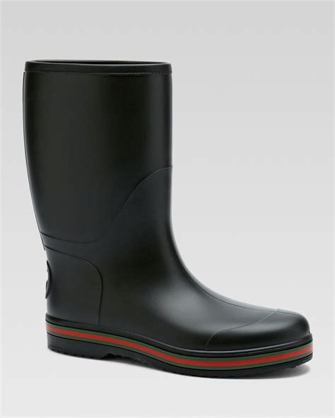 mens gucci rubber rain shoe|gucci men tie up boots.